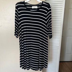Striped long tee dress